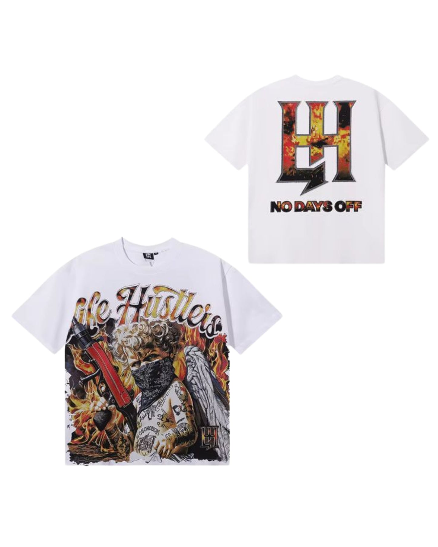 Polera HUSTLERS WAR ANGEL WHITE